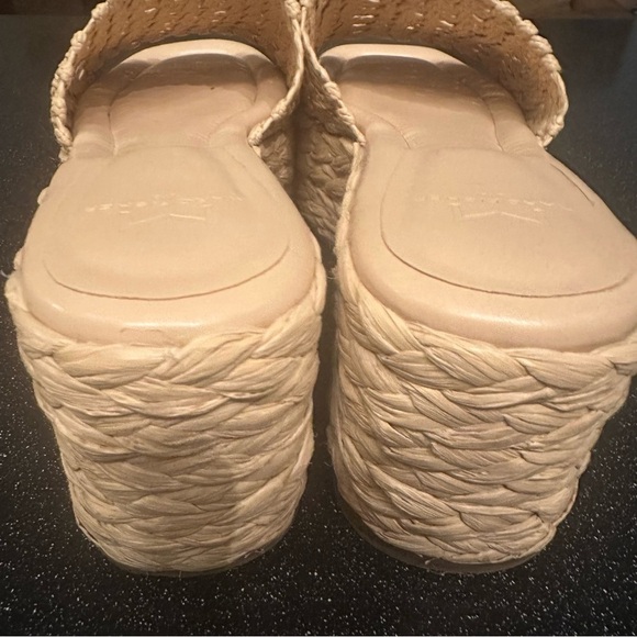 Marc Fisher Woven Tan Slide Sandals - Picture 2 of 6